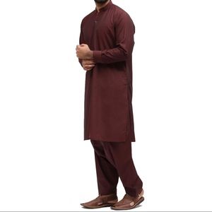 Junaid Jamshed Maroon Men Kameez Shalwar